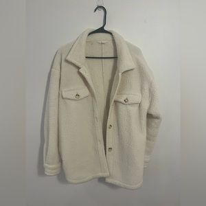 Cream Fuzzy Shacket